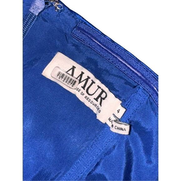 AMUR X REVOLVE women’s Cleopatra  Black & blue one shoulder Pleated cut out maxi - Picture 9 of 11